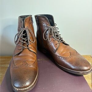 Johnston‎ & Murphy Men’s Brown Leather Wingtip Zip Boots sz 9.5